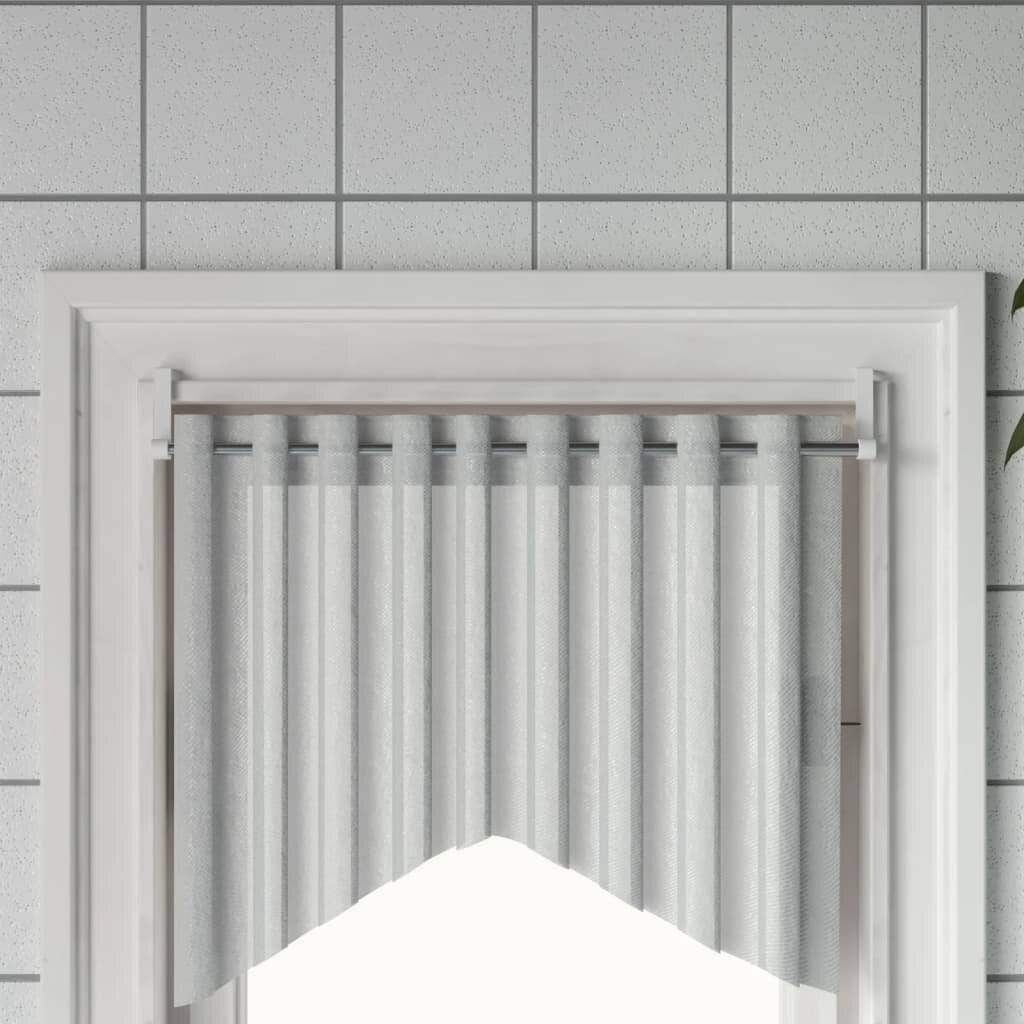 Gardinenstangen 2 Stk. Weiß und Silbern 40-60 cm Aluminium-0
