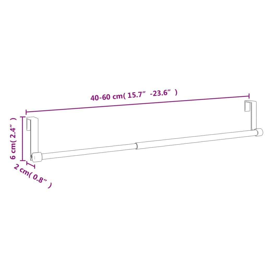 Gardinenstangen 2 Stk. Weiß und Silbern 40-60 cm Aluminium-6