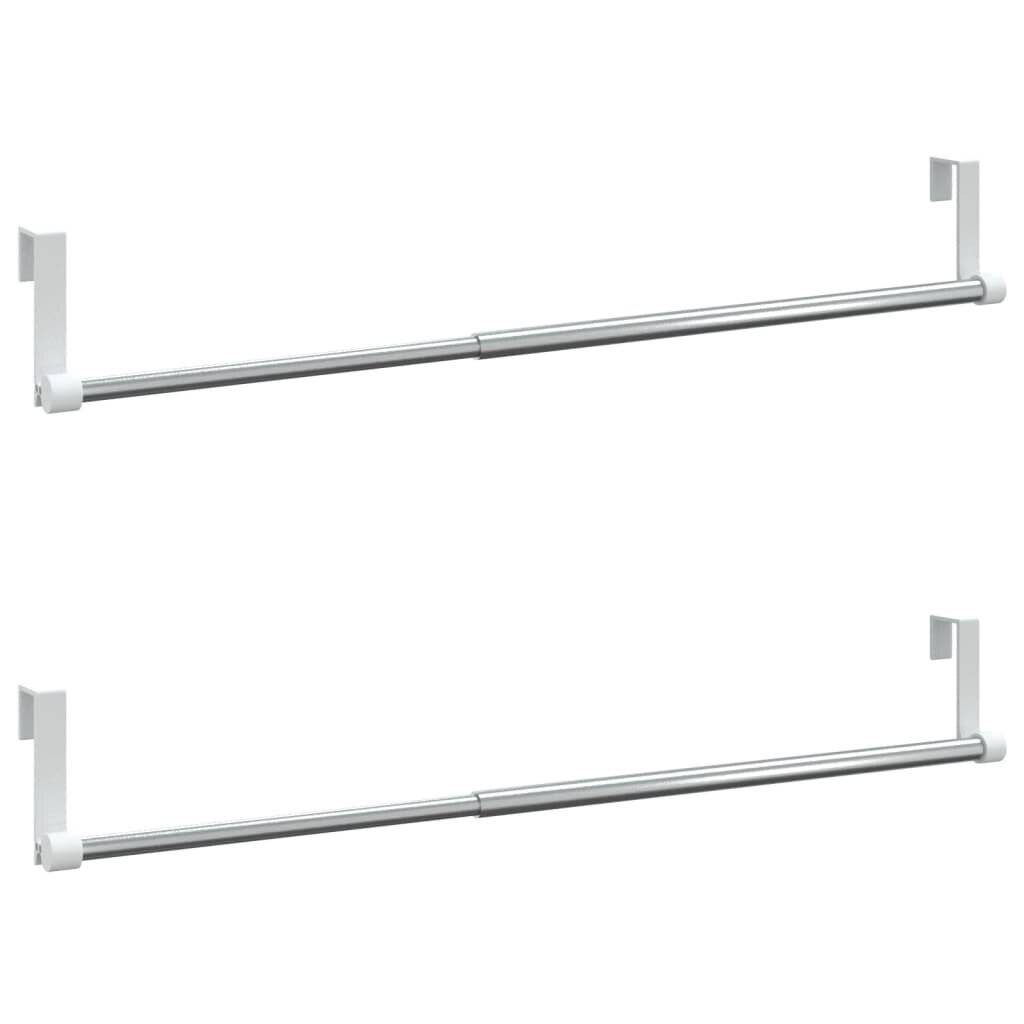 Gardinenstangen 2 Stk. Weiß und Silbern 40-60 cm Aluminium-1
