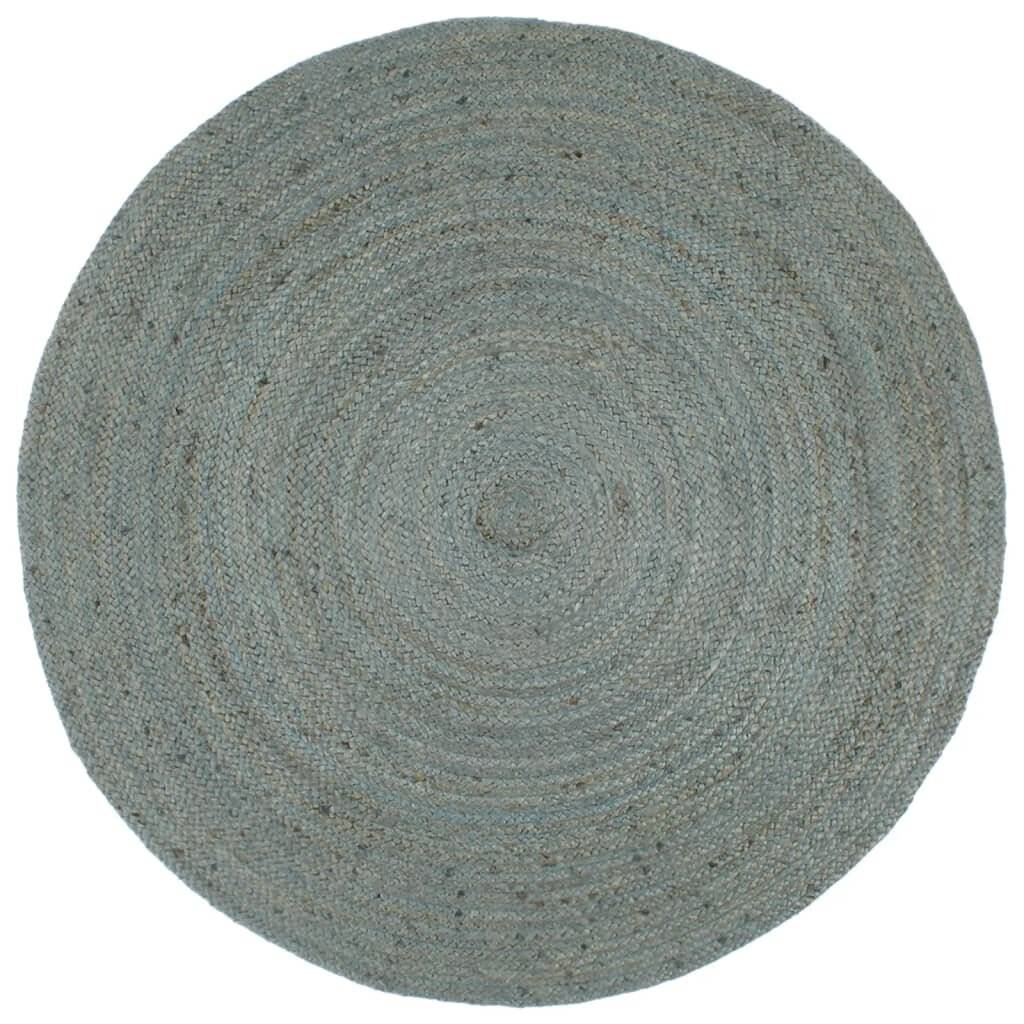 Teppich Handgefertigt Jute Rund 240 cm Olivgrün-0