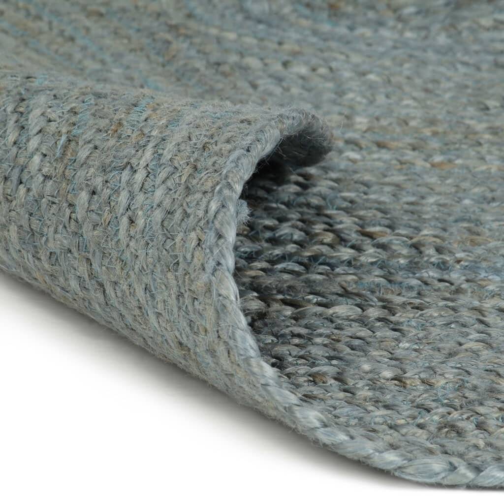 Teppich Handgefertigt Jute Rund 240 cm Olivgrün-1