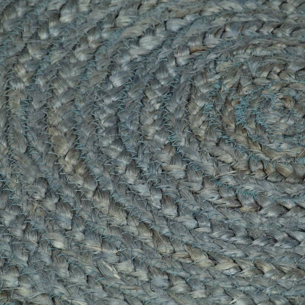 Teppich Handgefertigt Jute Rund 240 cm Olivgrün-3