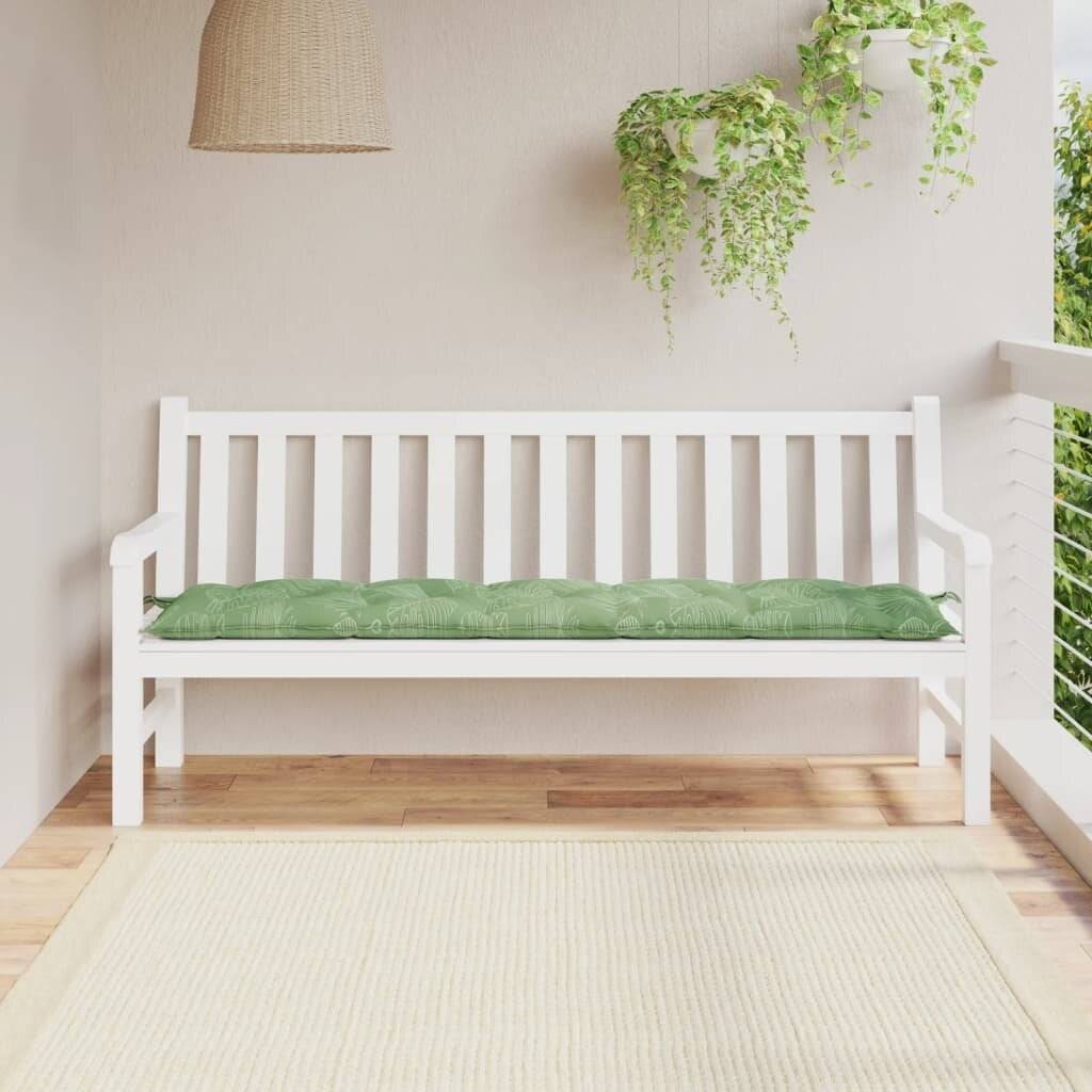 Gartenbank-Auflage Blattmuster 180x50x7 cm Oxford-Gewebe-0