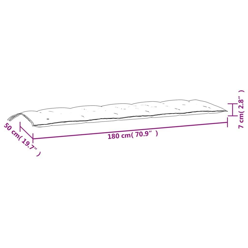 Gartenbank-Auflage Blattmuster 180x50x7 cm Oxford-Gewebe-6