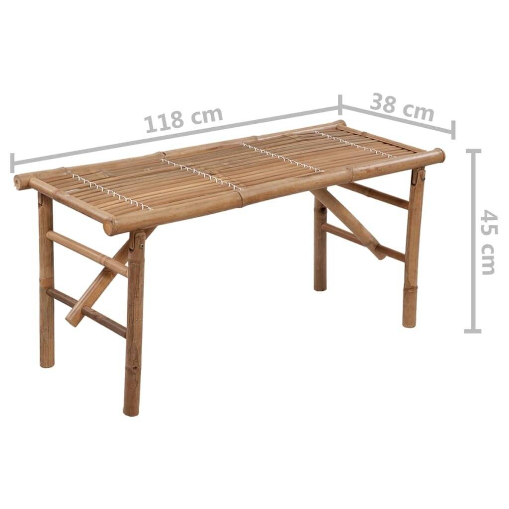 Symbolbild für Klappbare Gartenbank mit Auflage 118 cm Bambus