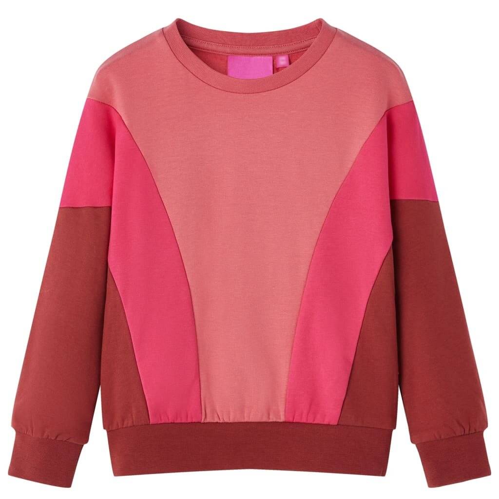 Kinder-Sweatshirt Farbblock Rosa und Henna 92-0