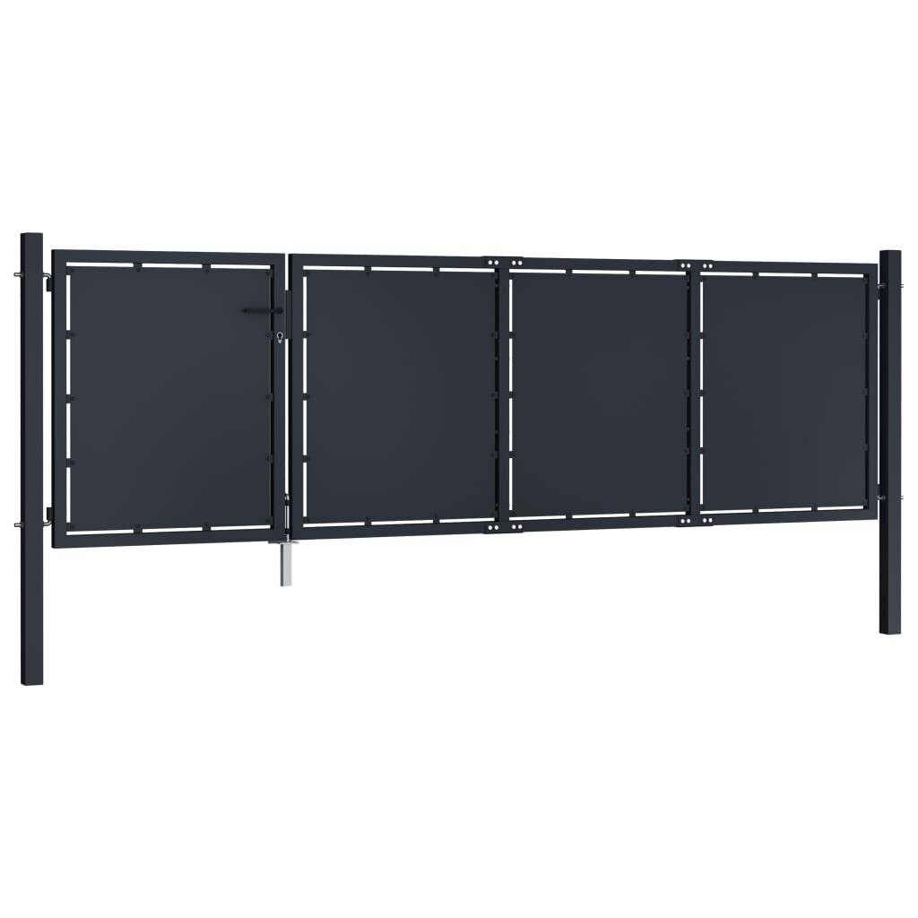 Gartentor Stahl 350 x 75 cm Anthrazit-1