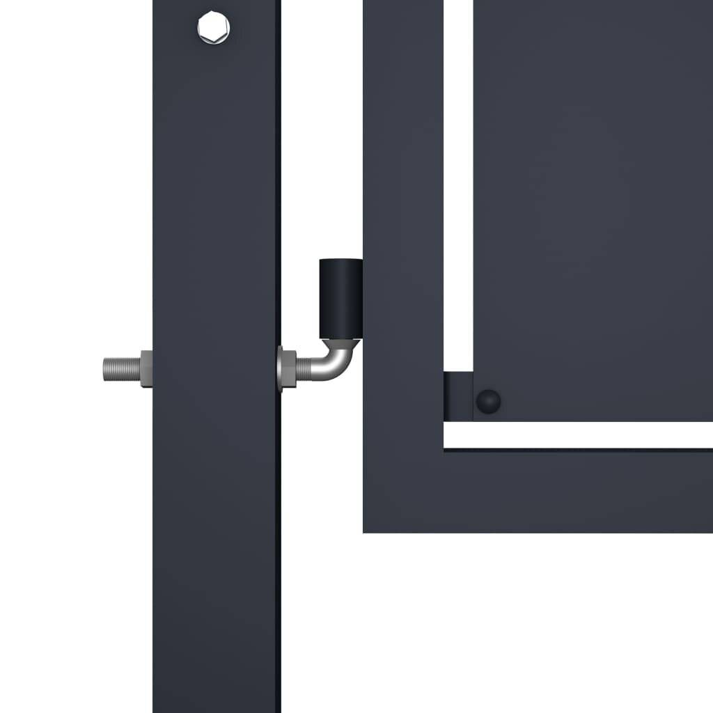 Gartentor Stahl 300 x 125 cm Anthrazit-3