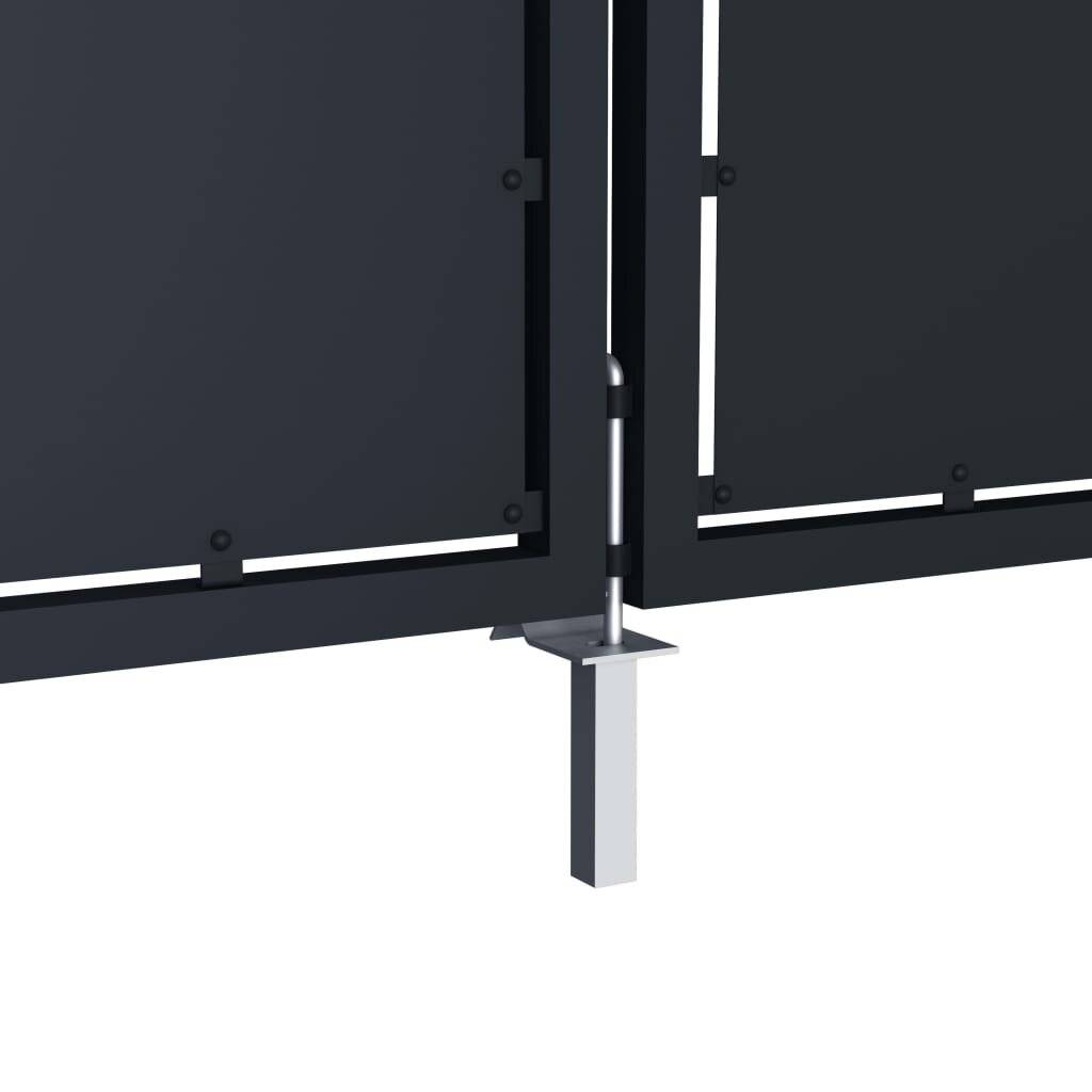 Gartentor Stahl 300 x 125 cm Anthrazit-4