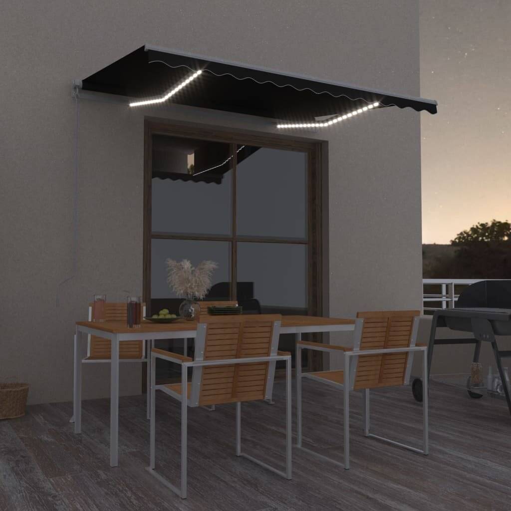 Gelenkarmmarkise Einziehbar mit LED 350x250 cm Anthrazit-0
