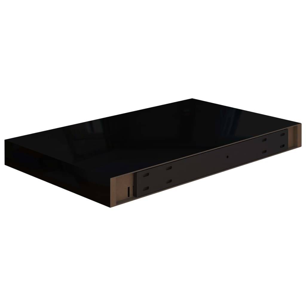 Schwebende Wandregale 2 Stk. Hochglanz-Schwarz 40x23x3,8cm MDF-5