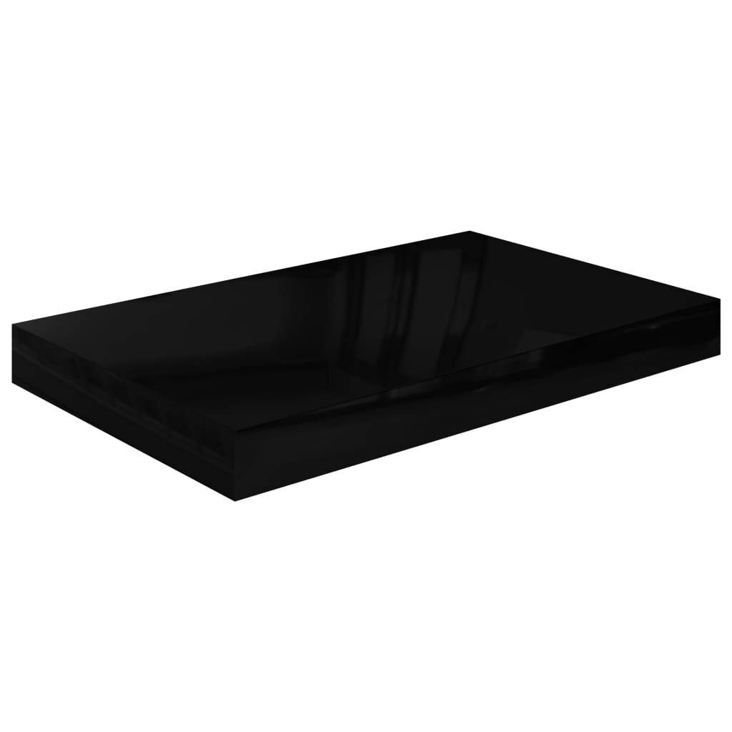 Schwebende Wandregale 2 Stk. Hochglanz-Schwarz 40x23x3,8cm MDF-2