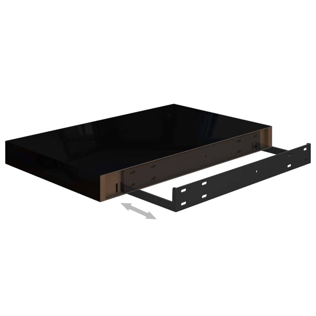 Symbolbild für Schwebende Wandregale 2 Stk. Hochglanz-Schwarz 40x23x3,8cm MDF