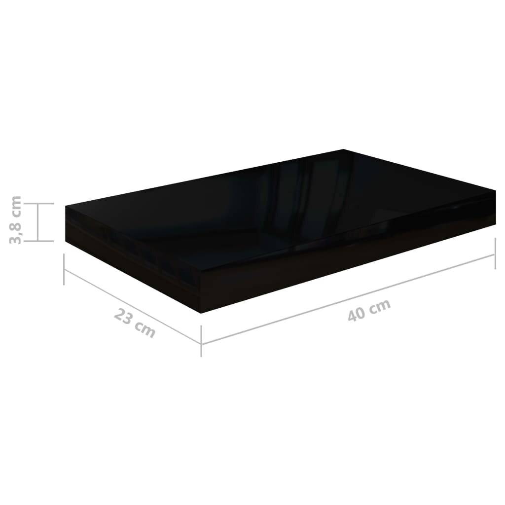 Symbolbild für Schwebende Wandregale 2 Stk. Hochglanz-Schwarz 40x23x3,8cm MDF
