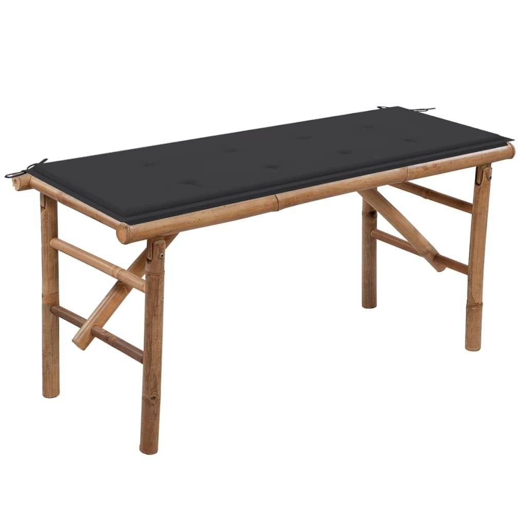 Klappbare Gartenbank mit Auflage 118 cm Bambus-0