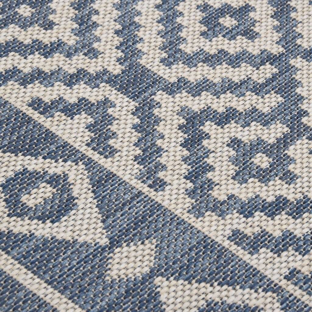 Outdoor-Teppich Flachgewebe 200x280 cm Blau Gestreift-4