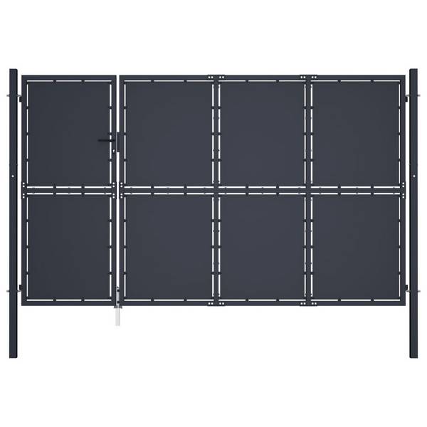 Gartentor Stahl 350 x 175 cm Anthrazit
