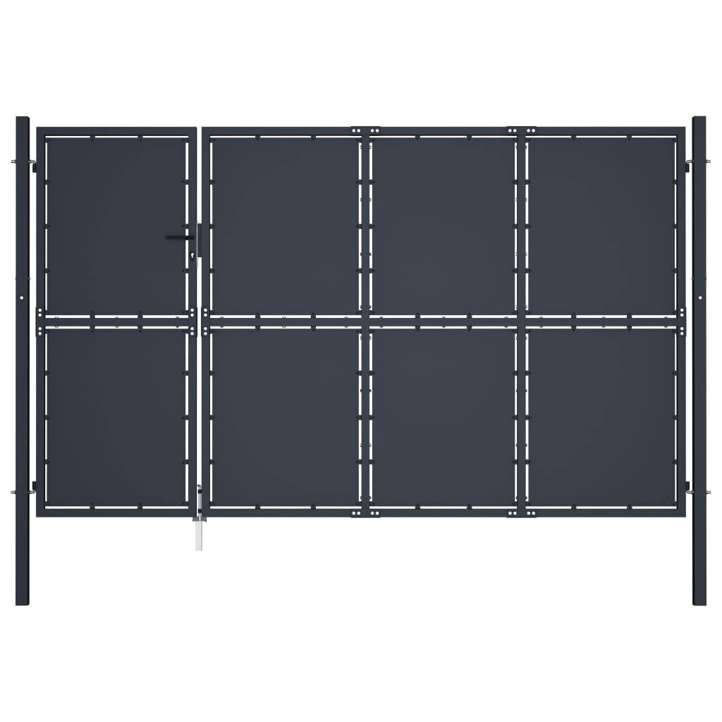 Gartentor Stahl 350 x 175 cm Anthrazit-0