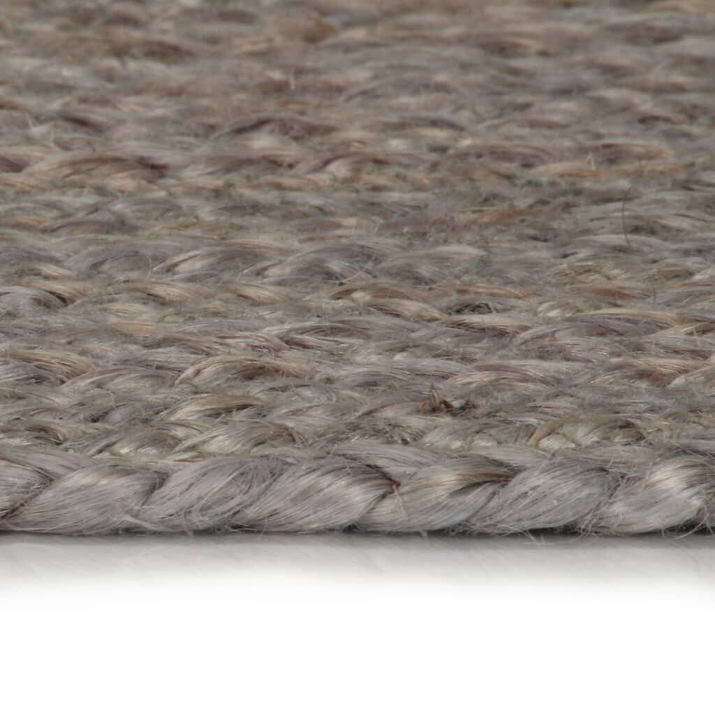 Teppich Handgefertigt Jute Rund 180 cm Grau-2