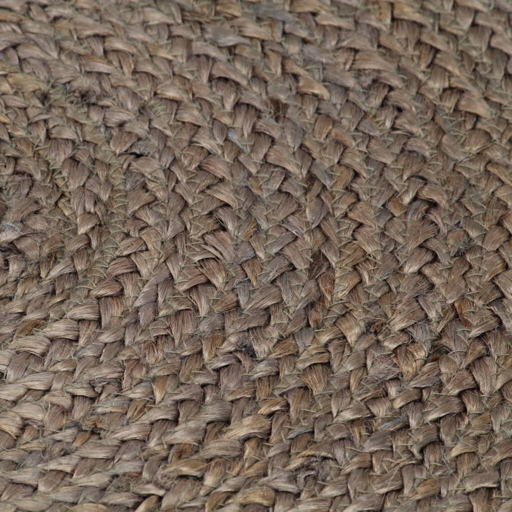 Teppich Handgefertigt Jute Rund 180 cm Grau-3