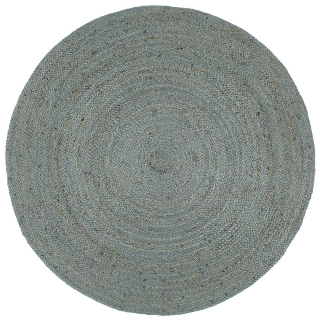 Teppich Handgefertigt Jute Rund 180 cm Olivgrün-0