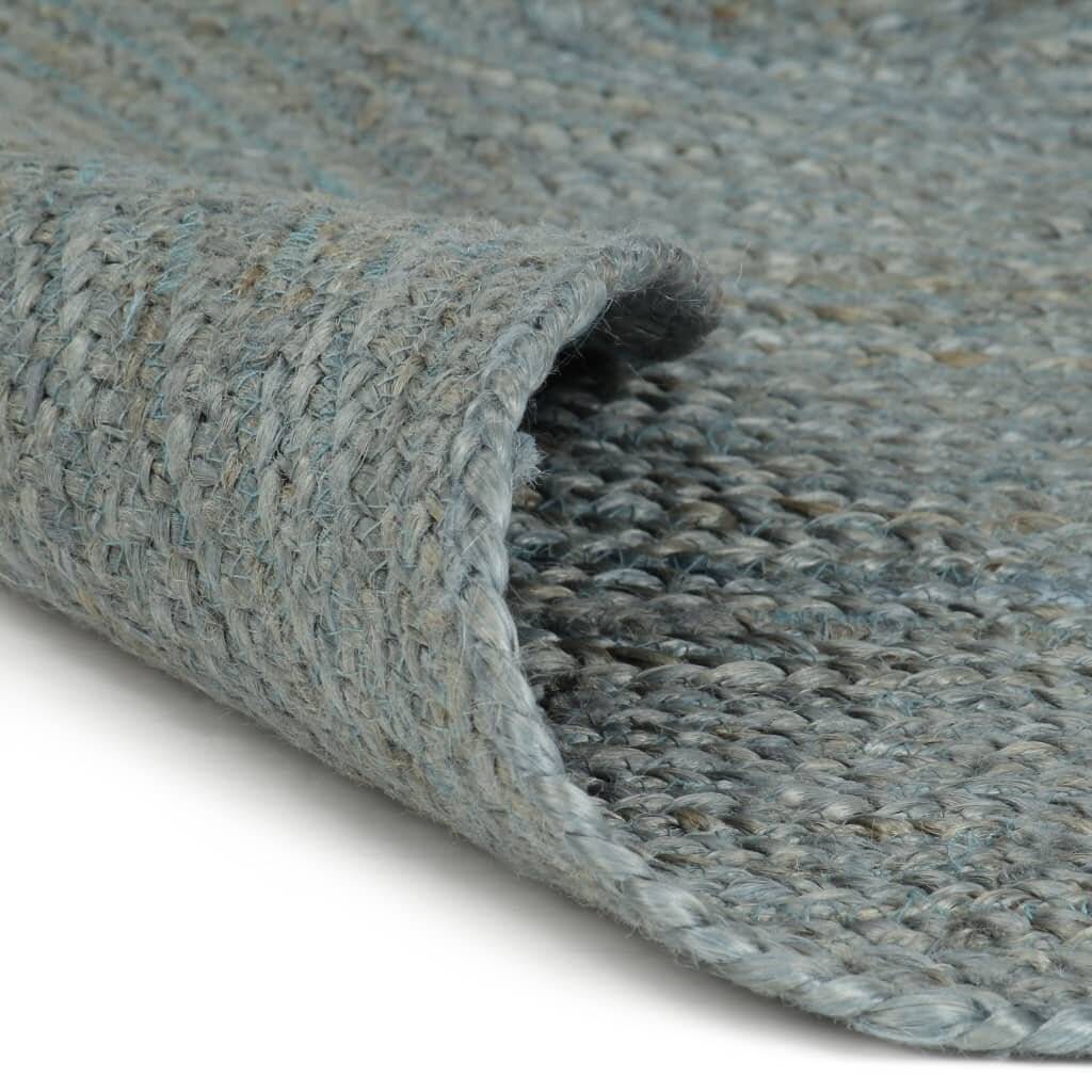 Teppich Handgefertigt Jute Rund 180 cm Olivgrün-1