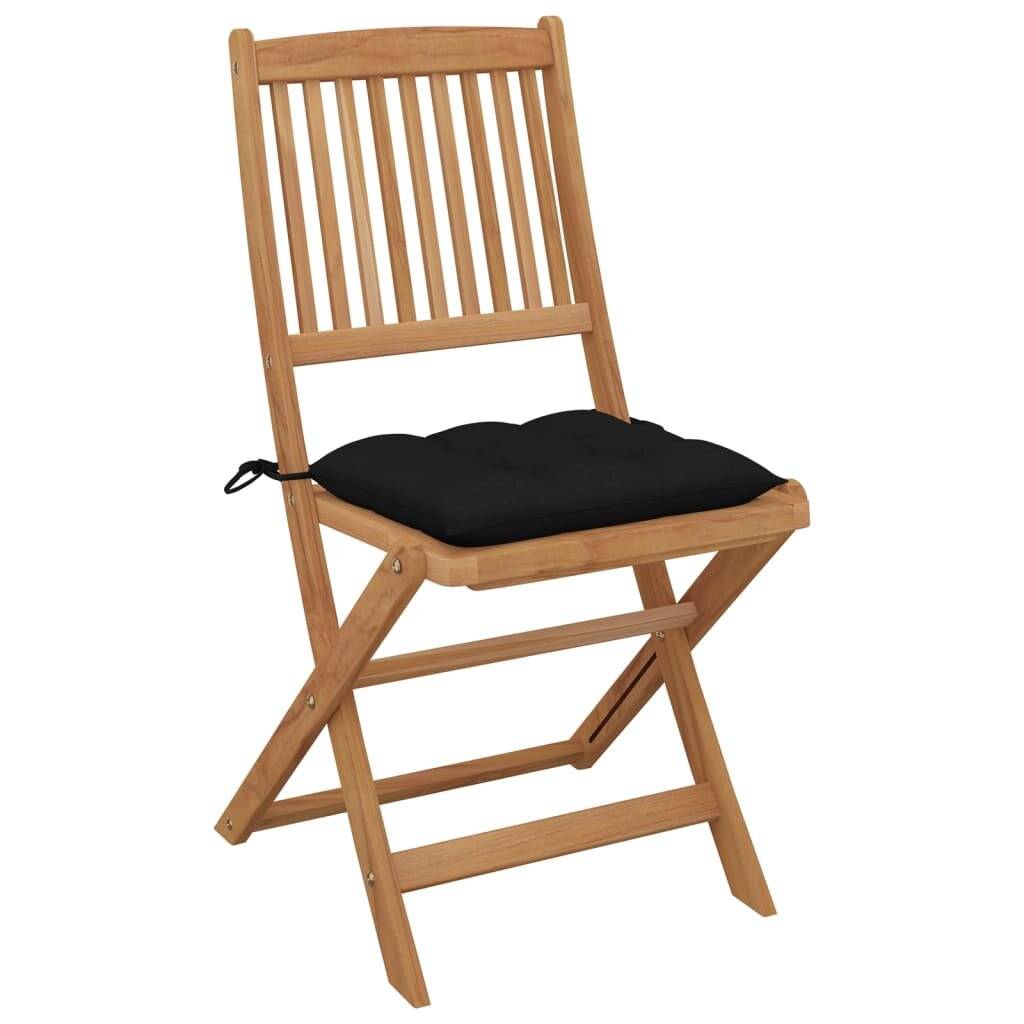 Klappbare Gartenstühle 8 Stk. mit Kissen Massivholz Akazie-4