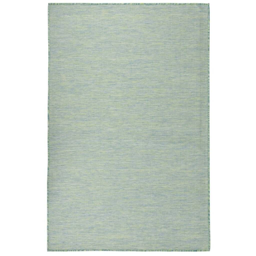 Outdoor-Teppich Flachgewebe 100x200 cm Türkis-0