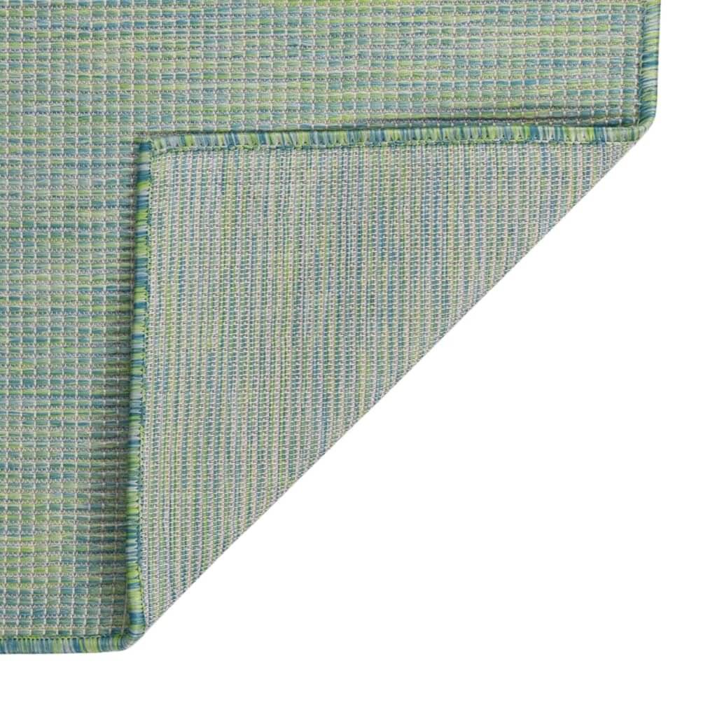 Outdoor-Teppich Flachgewebe 100x200 cm Türkis-1