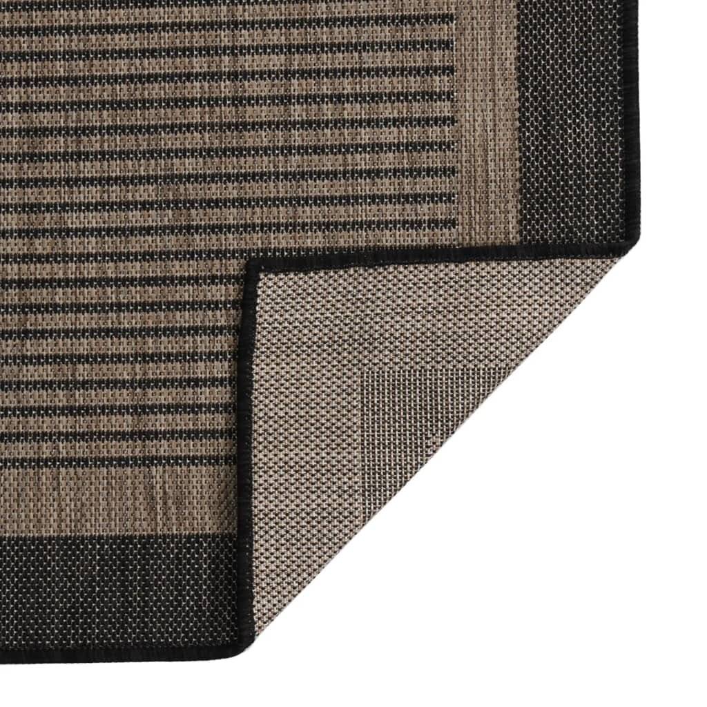 Outdoor-Teppich Flachgewebe 120x170 cm Dunkelbraun-1