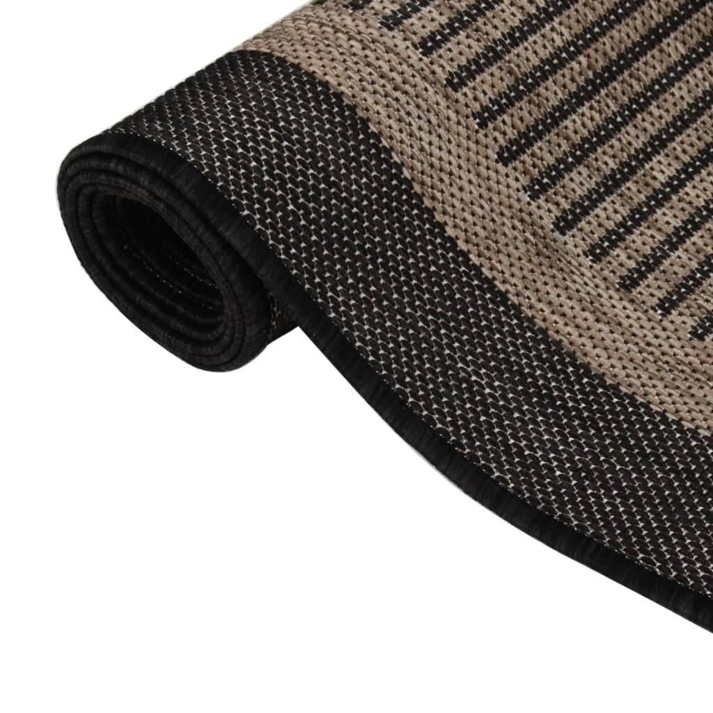 Outdoor-Teppich Flachgewebe 120x170 cm Dunkelbraun-2
