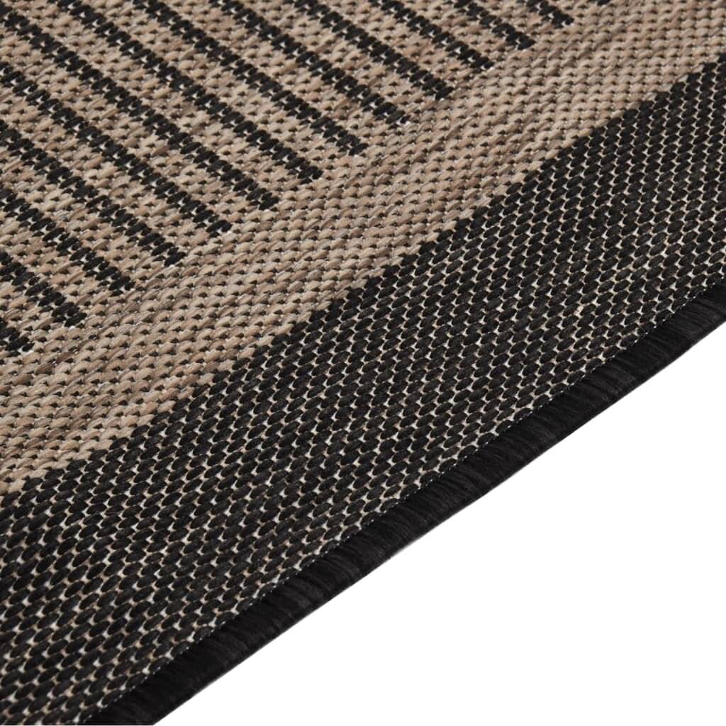 Outdoor-Teppich Flachgewebe 120x170 cm Dunkelbraun-3