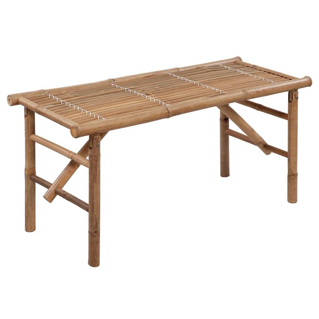 Klappbare Gartenbank mit Auflage 118 cm Bambus-1