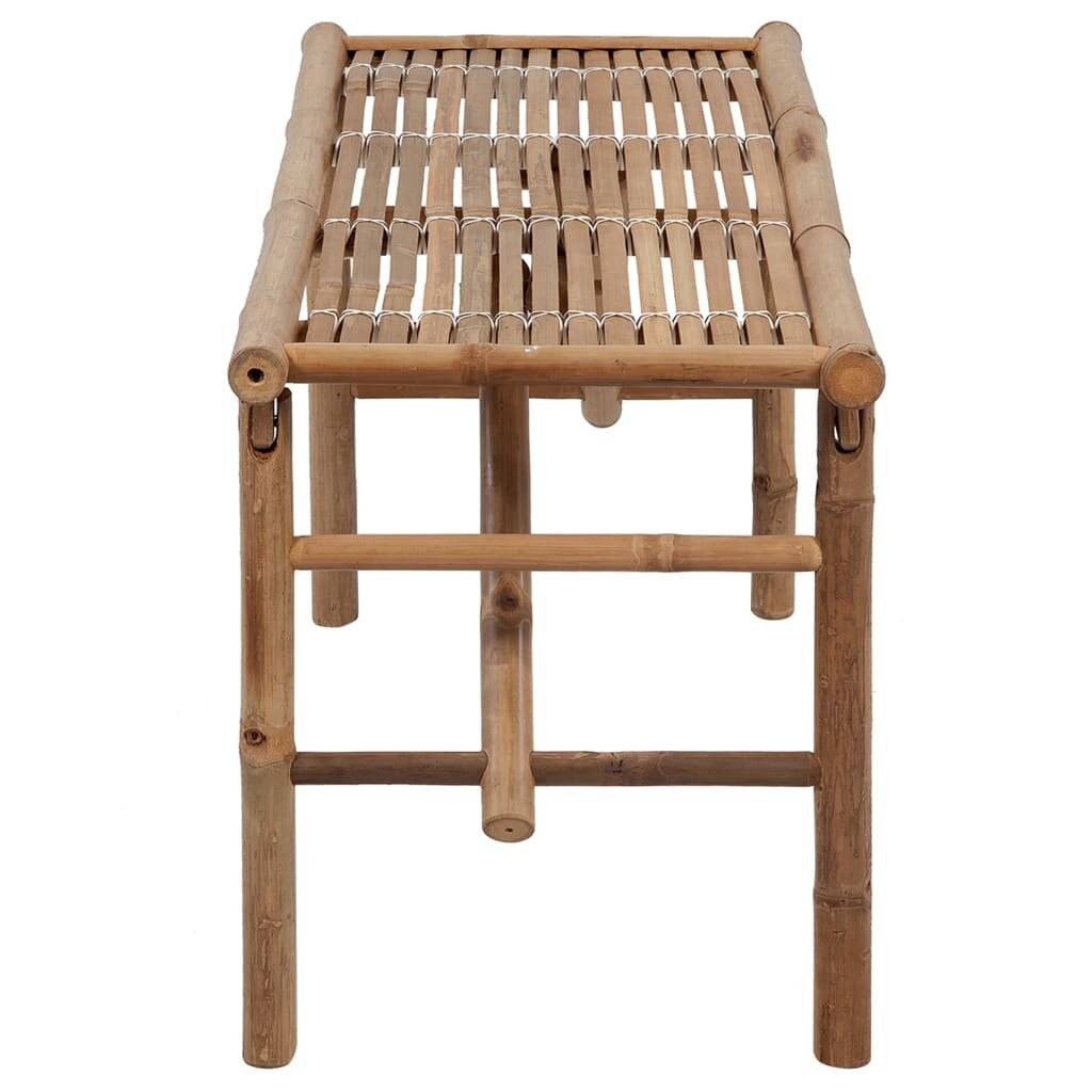 Klappbare Gartenbank mit Auflage 118 cm Bambus-3