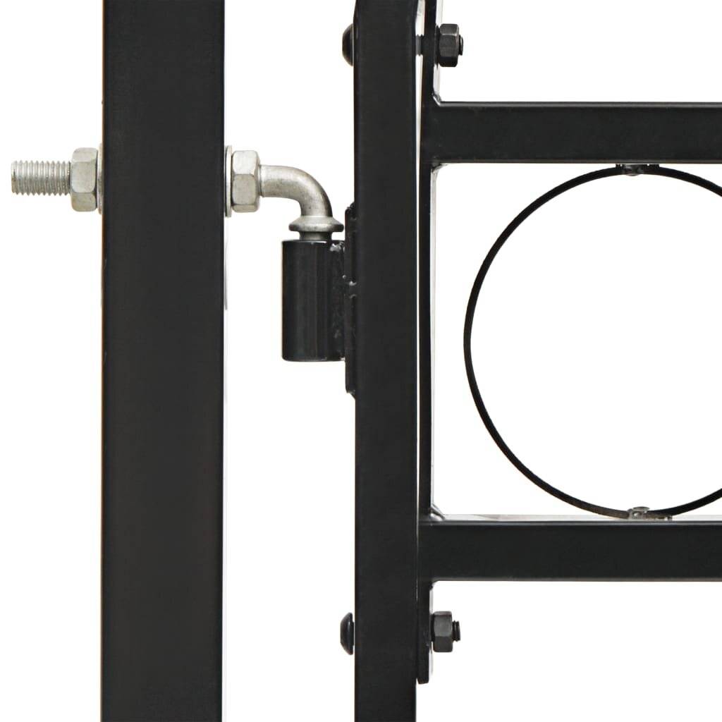 Zauntor Doppelflügel Gewölbte Spitze Stahl 300 x 125 cm Schwarz-2