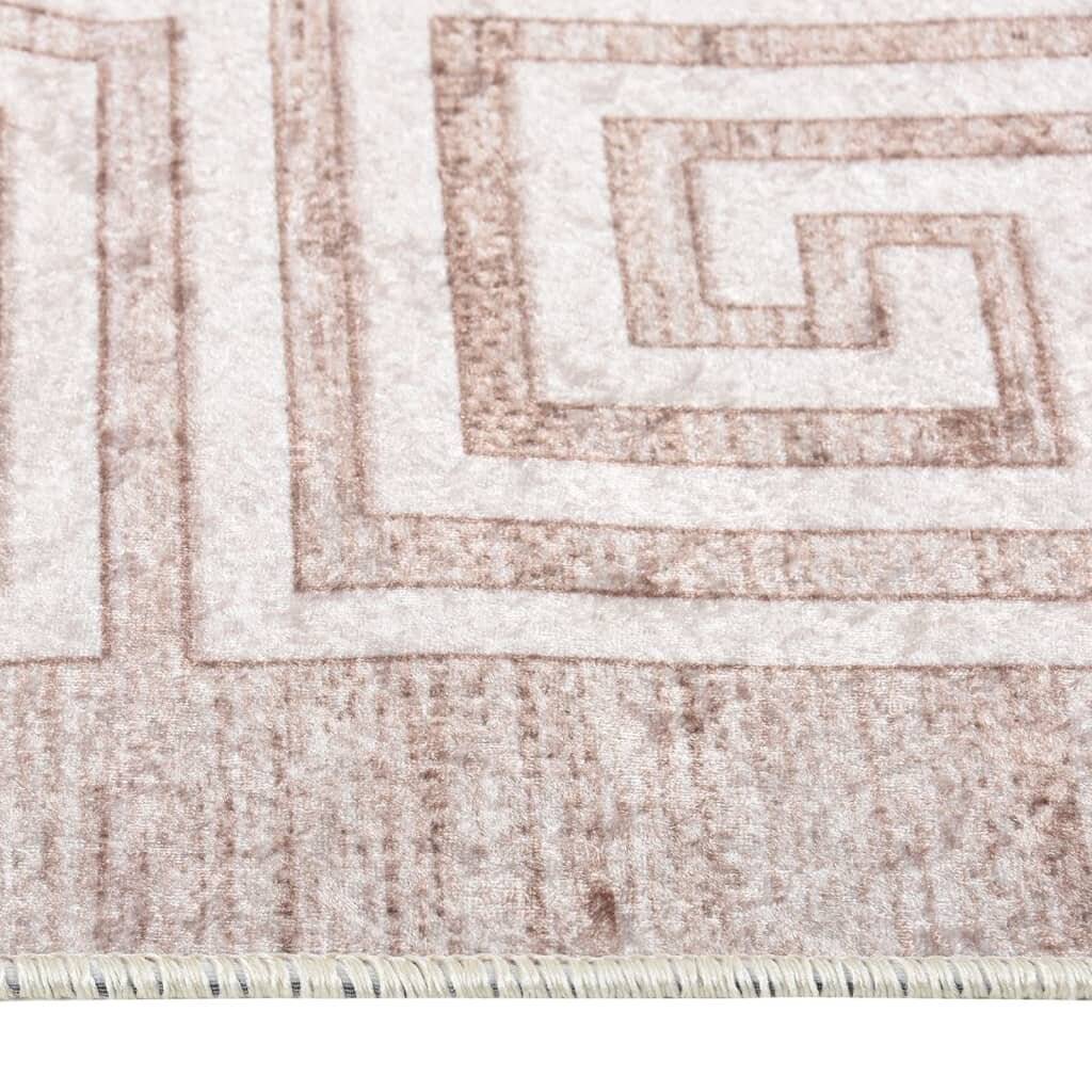 Teppich Waschbar 160x230 cm Beige Rutschfest-1