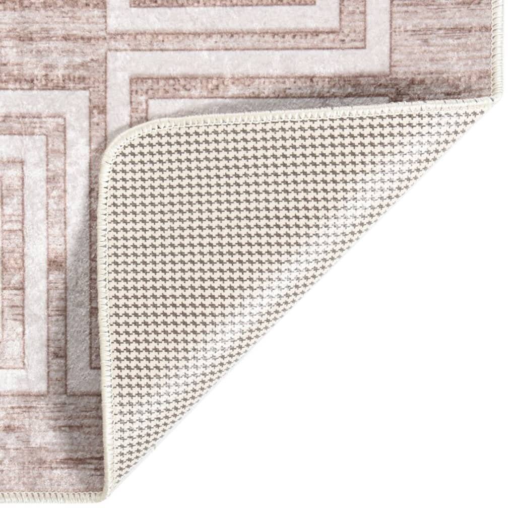 Teppich Waschbar 160x230 cm Beige Rutschfest-2