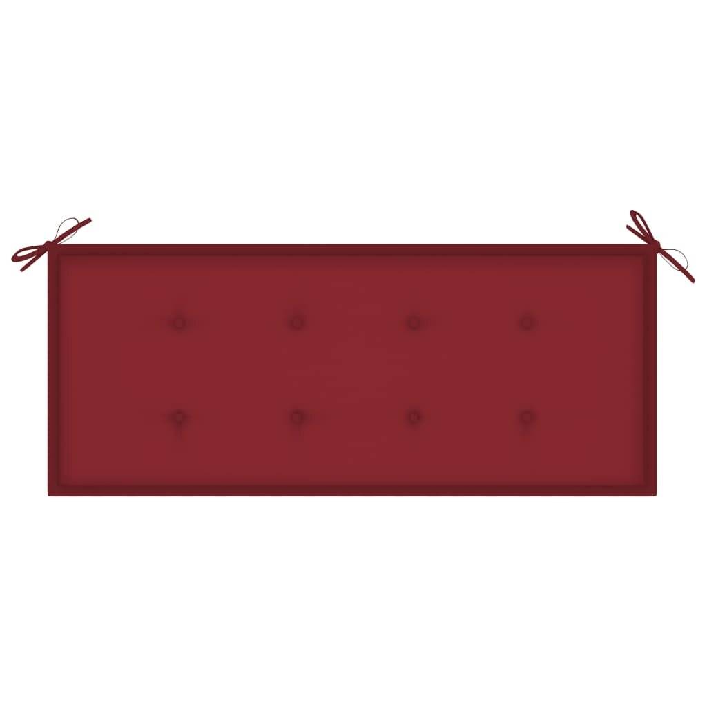 Stapelbare Gartenbank mit Auflage 128,5 cm Massivholz Teak-4