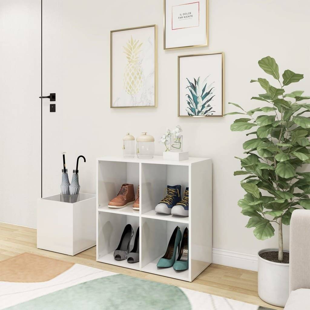 Flur-Schuhschrank Hochglanz-Weiß 105x35,5x70 cm Holzwerkstoff-0