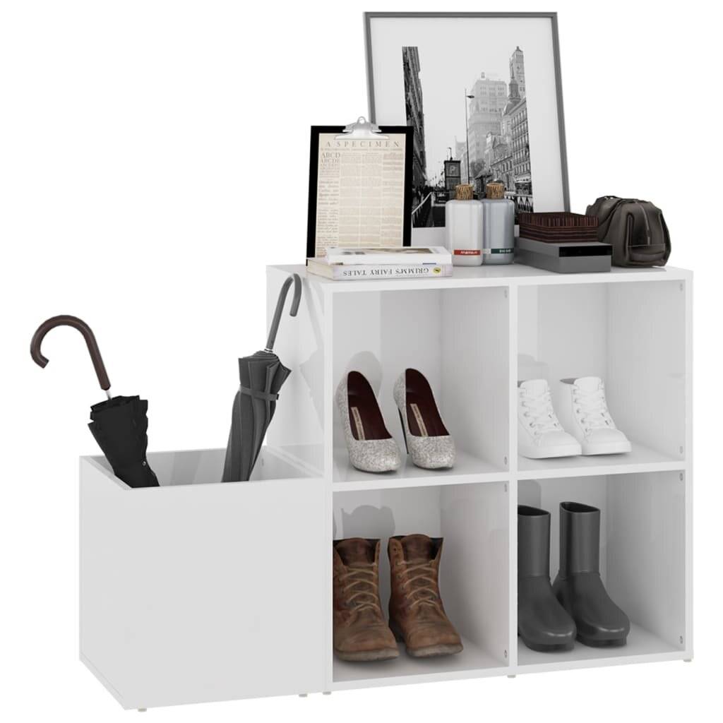 Flur-Schuhschrank Hochglanz-Weiß 105x35,5x70 cm Holzwerkstoff-3