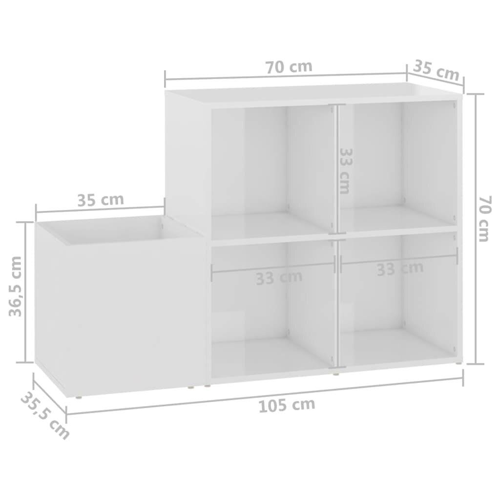 Symbolbild für Flur-Schuhschrank Hochglanz-Weiß 105x35,5x70 cm Holzwerkstoff