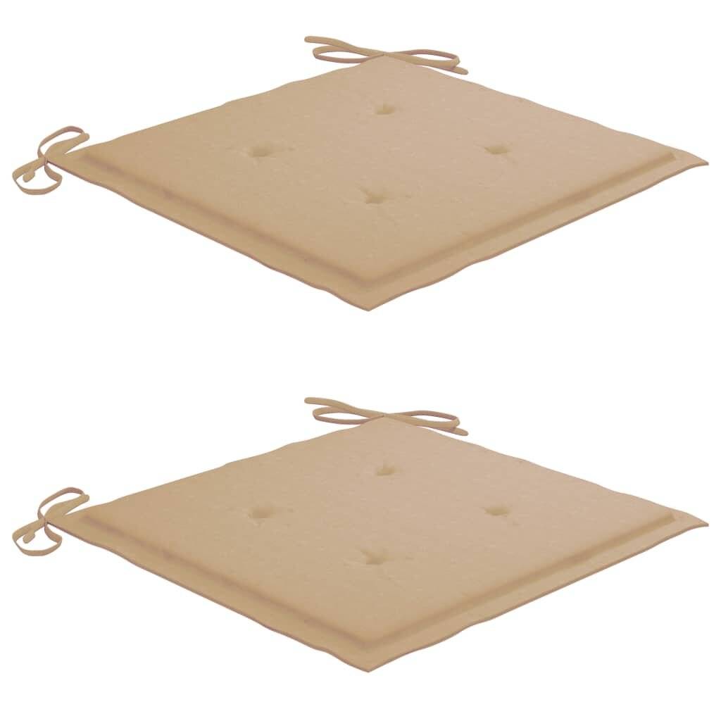 Klappbare Gartenstühle 2 Stk. mit Sitzkissen Massivholz Akazie-3