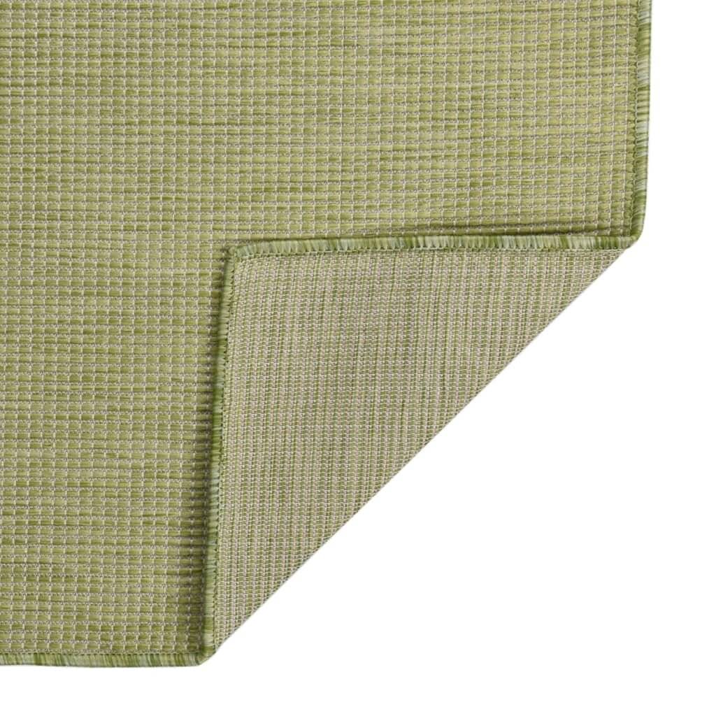 Outdoor-Teppich Flachgewebe 100x200 cm Grün-1