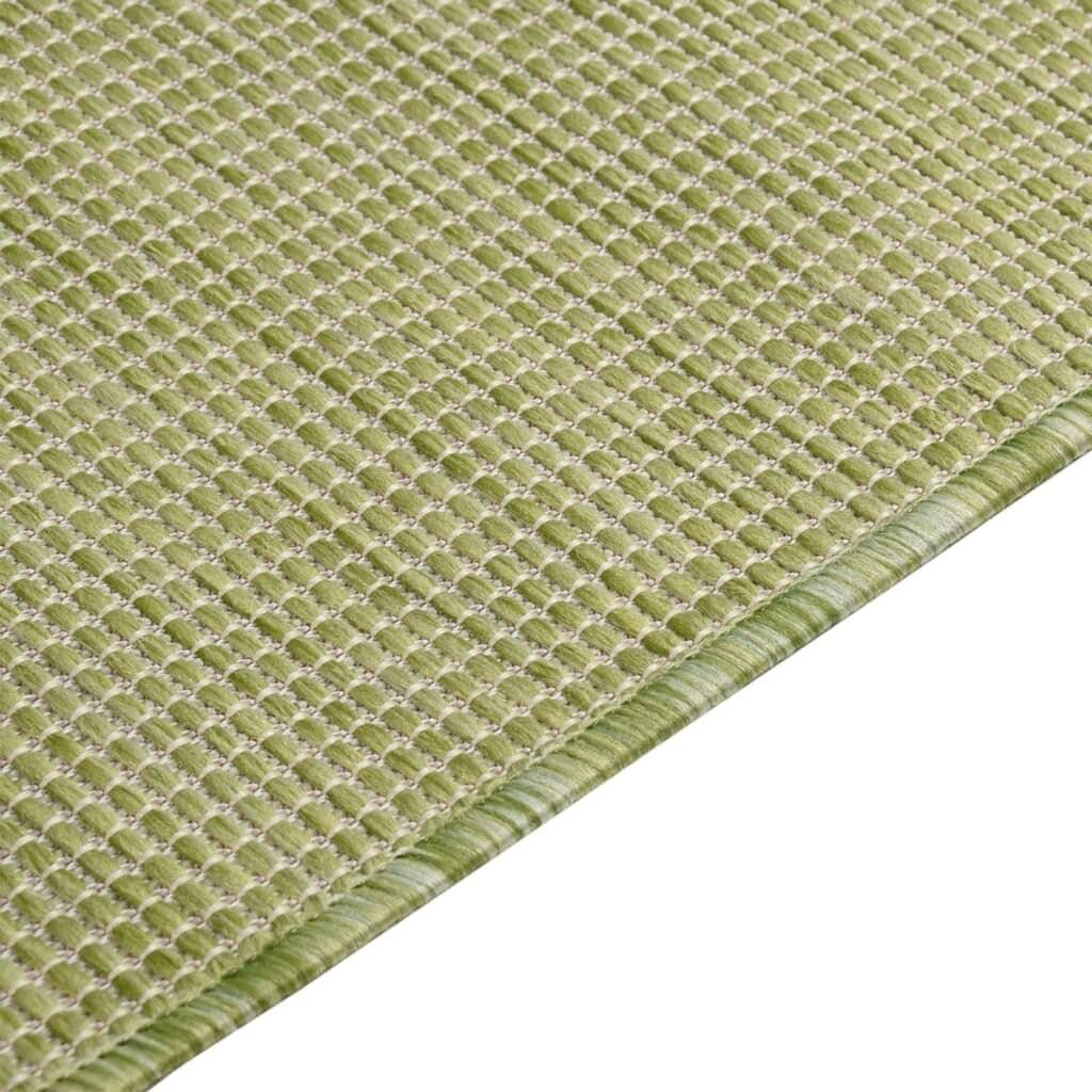 Outdoor-Teppich Flachgewebe 100x200 cm Grün-2
