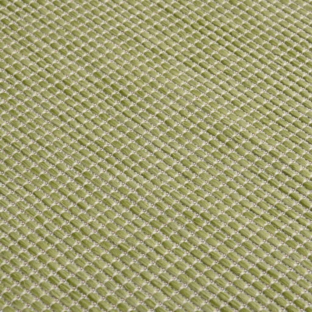 Outdoor-Teppich Flachgewebe 100x200 cm Grün-3