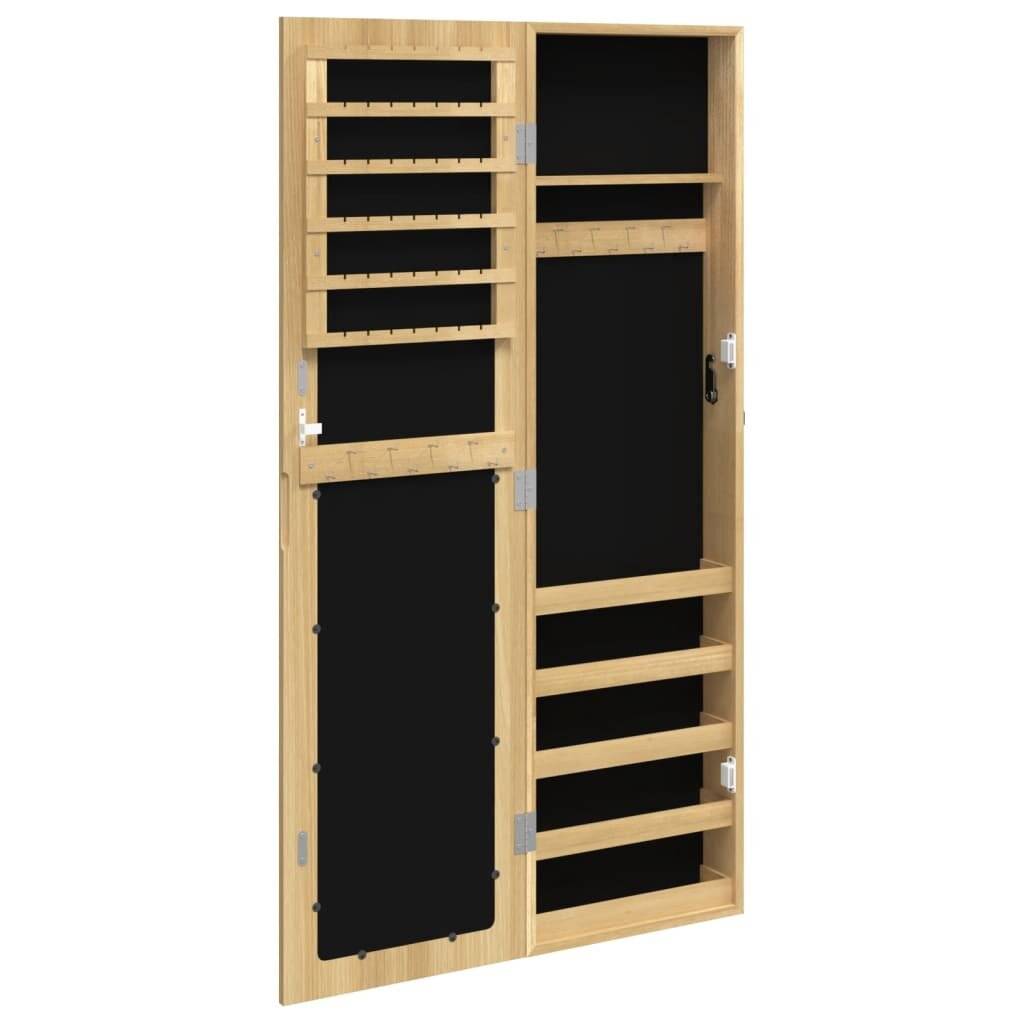 Schmuckschrank mit Spiegel Wandmontage 30x8,5x106 cm-4