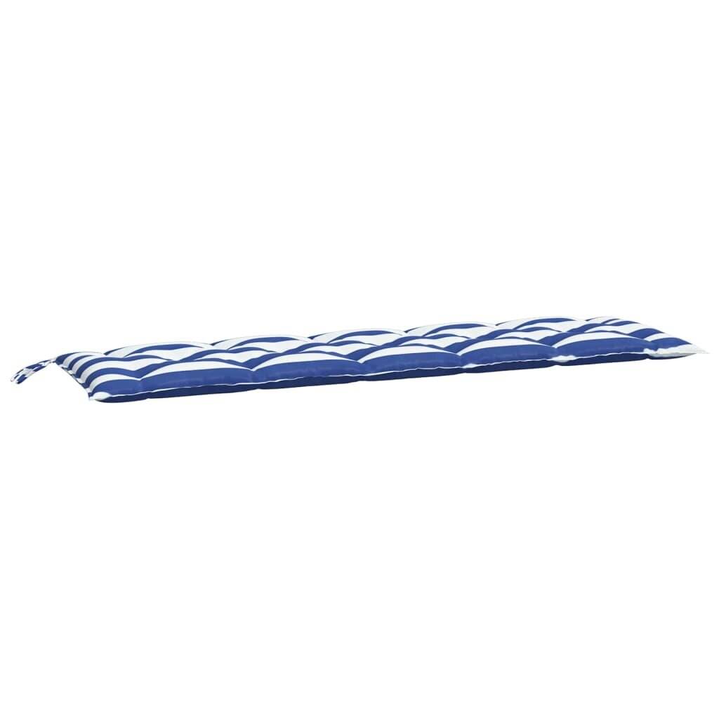 Gartenbank-Auflage Blau & Weiß Gestreift 180x50x7 cm-1
