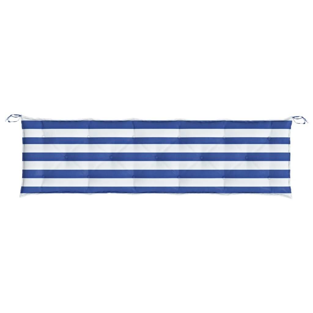 Gartenbank-Auflage Blau & Weiß Gestreift 180x50x7 cm-3