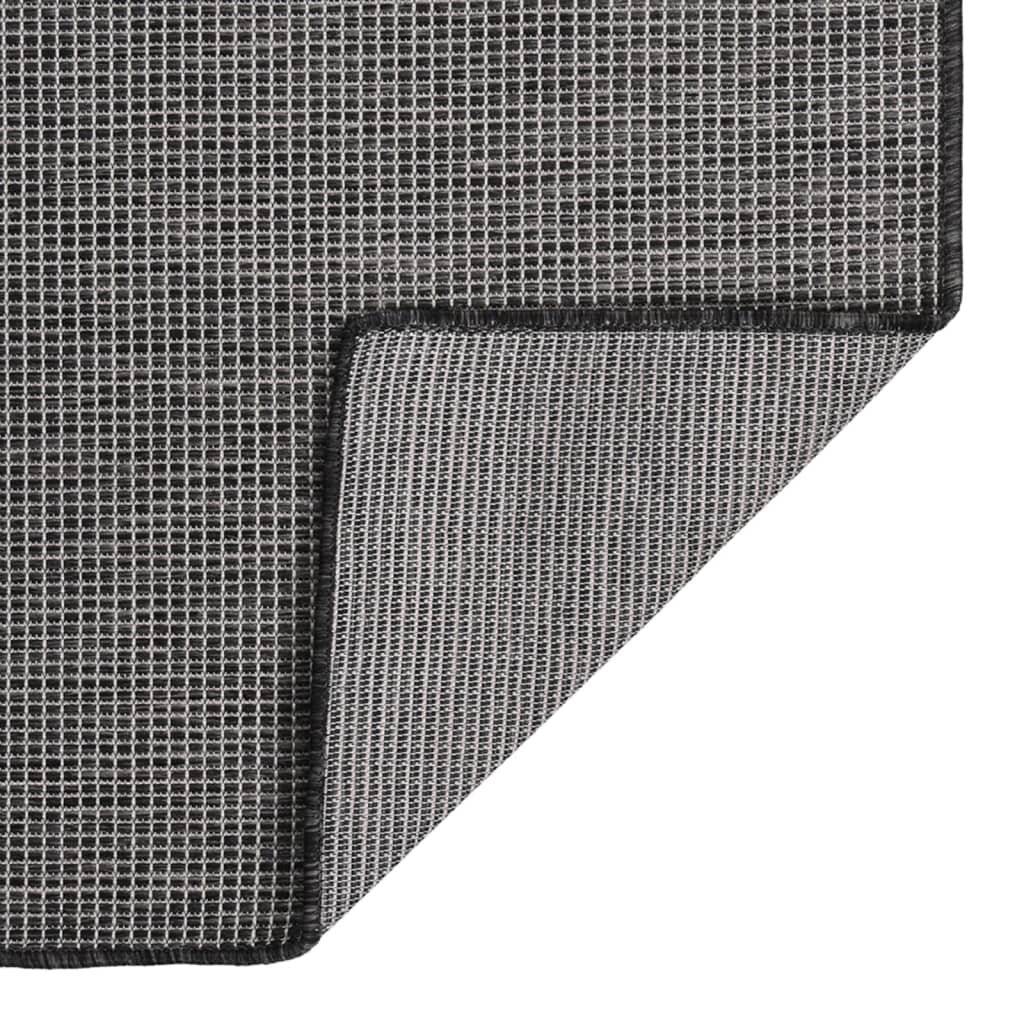 Outdoor-Teppich Flachgewebe 80x150 cm Grau-1