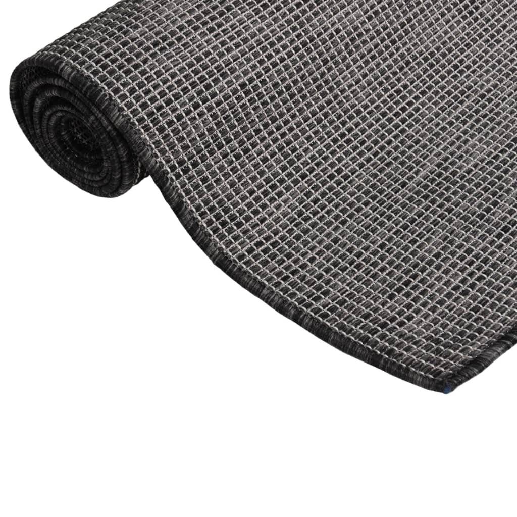 Outdoor-Teppich Flachgewebe 80x150 cm Grau-2